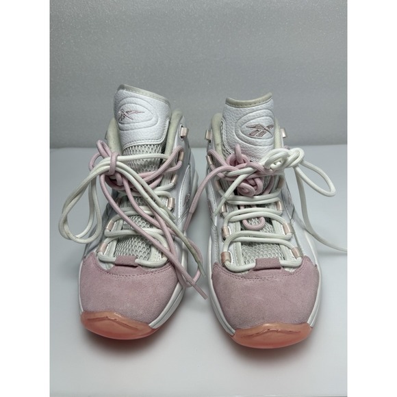 Reebok Men\'s Question Mid Pink Suede Toe‎ White Allen Iverson G55120 Size 10.5 main image 5